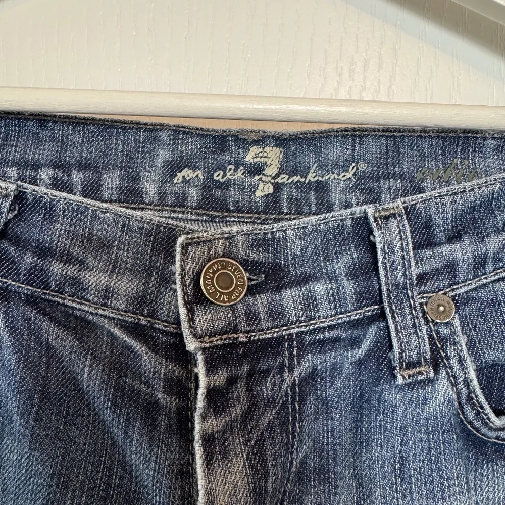 7 For all mankind women's jeans 29 mid rise straight leg Edie dark wash denim - Picture 4 of 10